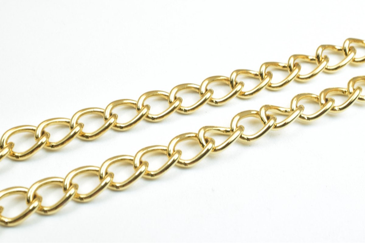 18K as Gold Filled* Chain 17" Inches Long 6mm width 3mm Thickness For Jewelry Making CG302 jewelry making supplies - detai...