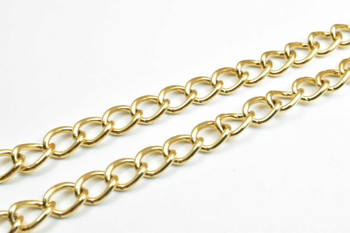 18K as Gold Filled* Chain 17" Inches Long 6mm width 3mm Thickness For Jewelry Making CG302 jewelry making supplies - detai...