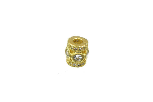 Tube 14k Gold Filled Look, EP Micro Pave Beads Zirconia jewelry making supplies - detail image 2