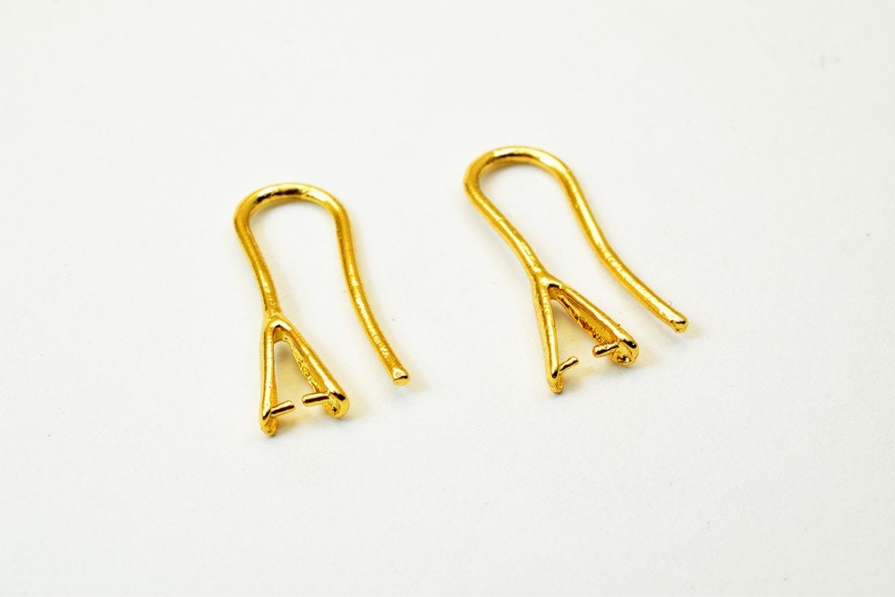 Earring Hook 18K as Gold Filled* Earring Findings With Bail Attached Size 21mm Long 2.5mm Width Thickness 1mm For Jewelry...
