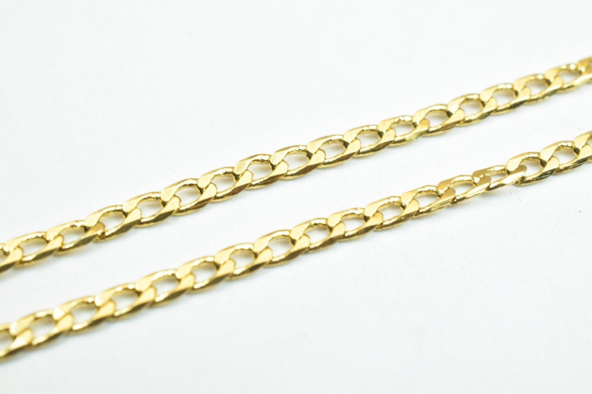 18K as Gold Filled* Chain 17.5" Inches Long 2mm Width 0.5mm Thickness For Jewelry Making CG312 jewelry making supplies - d...