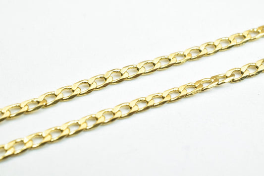 18K as Gold Filled* Chain 17.5" Inches Long 2mm Width 0.5mm Thickness For Jewelry Making CG312 jewelry making supplies - d...