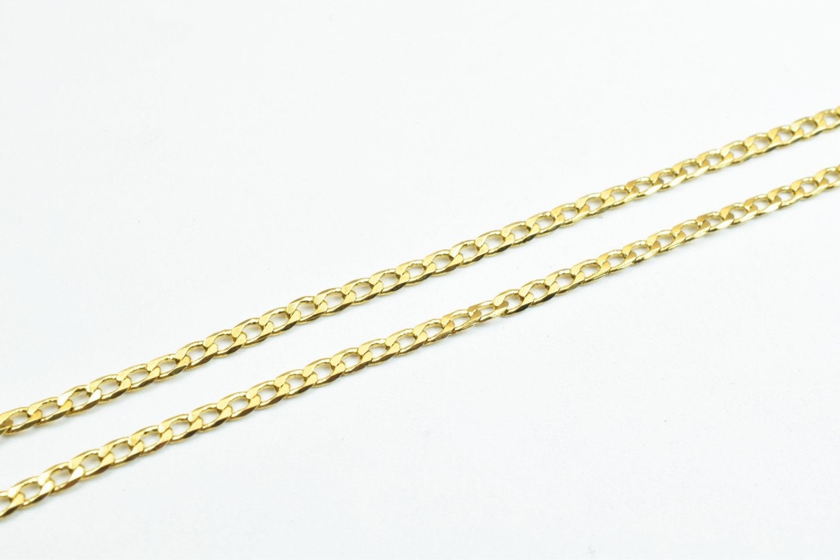 18K as Gold Filled* Chain 17.5" Inches Long 2mm Width 0.5mm Thickness For Jewelry Making CG312 jewelry making supplies - d...
