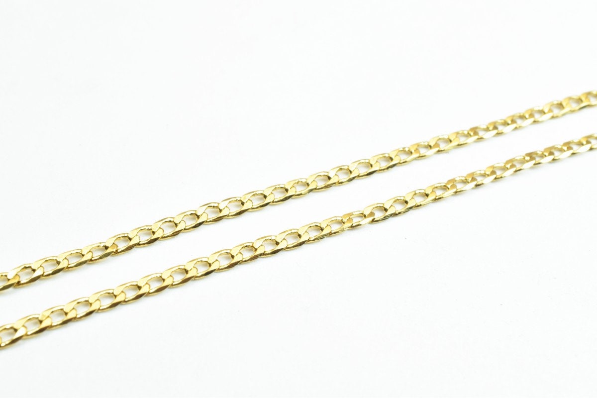 18K as Gold Filled* Chain 17.5" Inches Long 2mm Width 0.5mm Thickness For Jewelry Making CG312 jewelry making supplies - d...