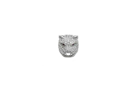 Leopard, Panther, Jaguar Micro Pave Rhodium Plated With Cubic Zirconia CZ Rhinestone Spacer Beads For Jewelry Making #GFM5...