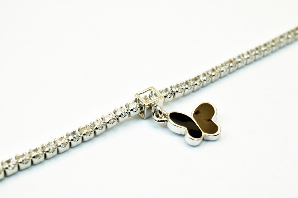 18K White Gold Filled Rhodium Chain Bracelet Adjustable Bracelet Jewelry Making Good for Holidays, Wedding Gift Item # BR9...