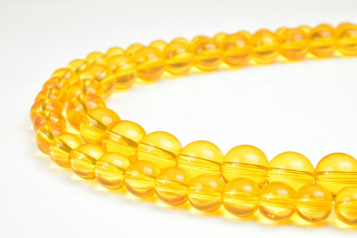 Citrine Quartz Gemstone 6mm/8mm Round Stone Beads, Natural healing stone chakra stones, for Jewelry Making jewelry making...