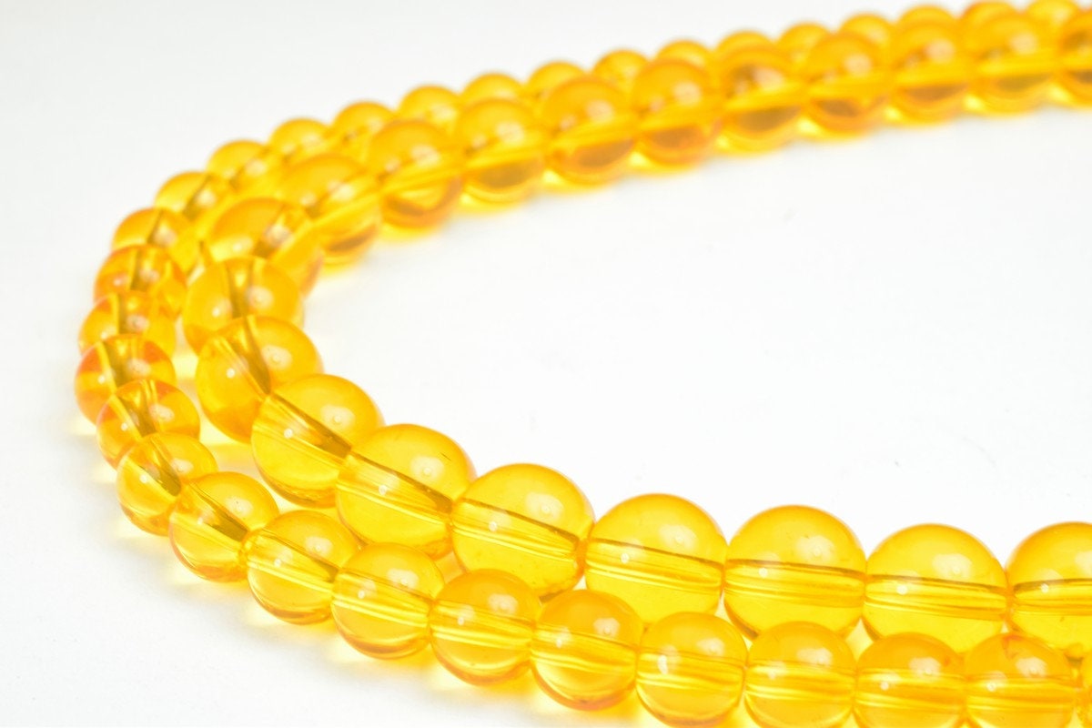 Citrine Quartz Gemstone 6mm/8mm Round Stone Beads, Natural healing stone chakra stones, for Jewelry Making jewelry making...