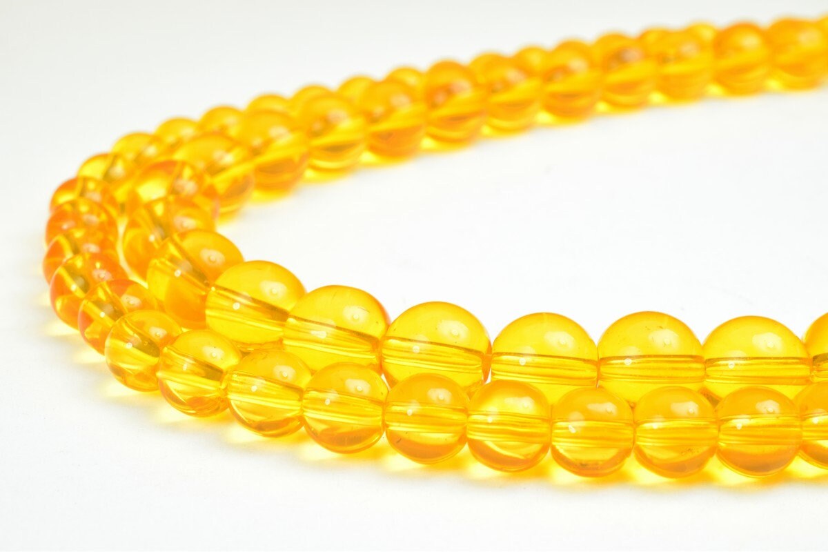 Citrine Quartz Gemstone 6mm/8mm Round Stone Beads, Natural healing stone chakra stones, for Jewelry Making jewelry making...