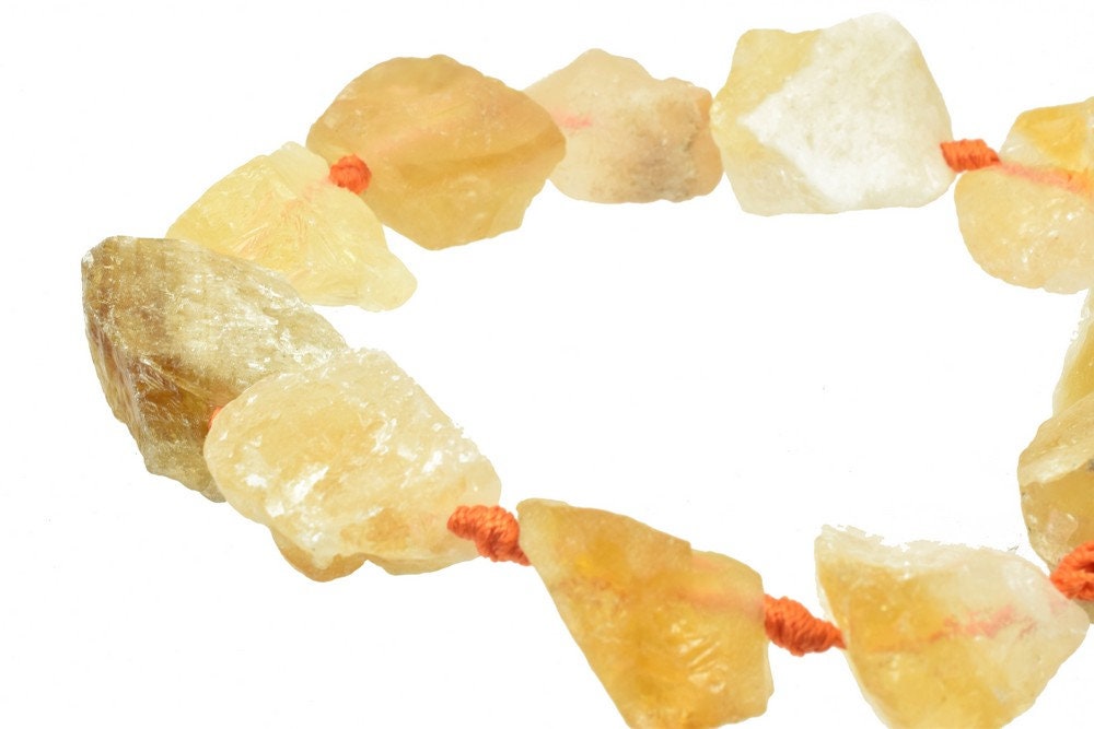 Raw Natural Citrine Gemstone Big Chunk Beads Gemstone Nugget Beads 15.5" Inches Strand Mixed Size For Jewelry Making Item#...