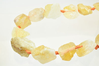 Raw Natural Citrine Gemstone Big Chunk Beads Gemstone Nugget Beads 15.5" Inches Strand Mixed Size For Jewelry Making Item#...