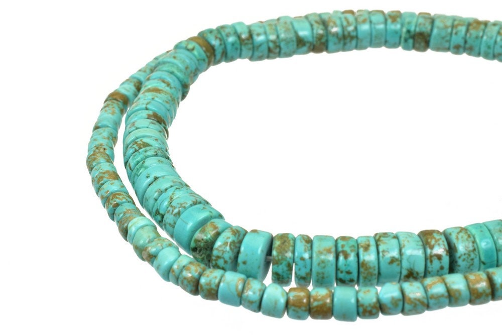 Turquoise Rondelle Gemstone Beads Size 4.5mm/7.5mm Beads For Jewelry Making jewelry making supplies - detail image 2