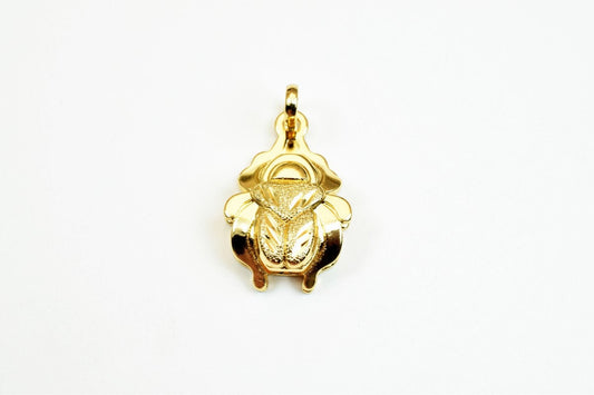 18K Gold Filled Ancient Egyptian Scarab Beetle Pendant Charm Gold Filled Pendant Gold Filled Pendants Wedding, Gift For Je...