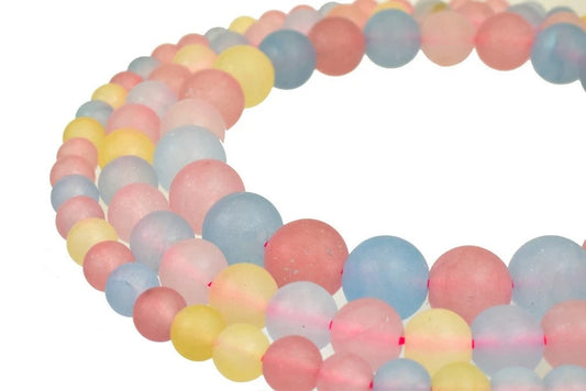 matte multicolor morganite beryl mix gemstone round beads 6 mm 8 mm 10 mm natural stones beads healing stone chakra stones...