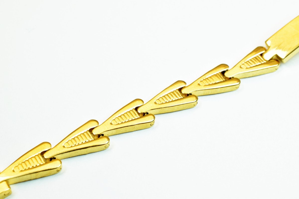 18KGF as Gold Filled* Chain Size 6.75" Inches Width 7mm Thickness 2mm findings for as Gold Filled* jewelry making BG54 jew...