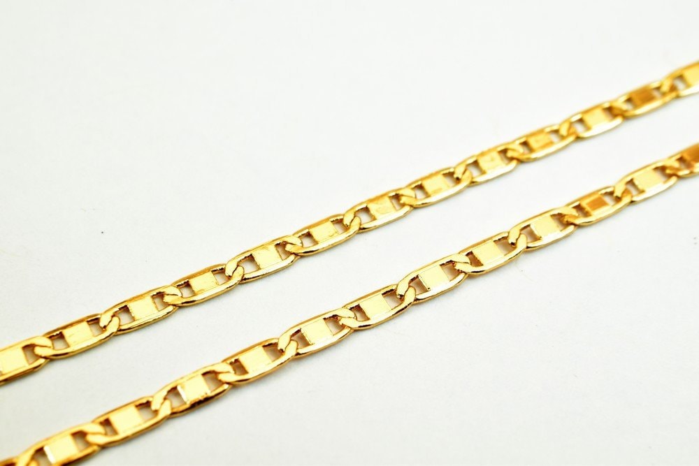 18K Pinky Gold Filled EP Chain Width 2mm Thickness 0.5mm Gold Filled finding for Gold Filled Jewelry Making Sold by Foot P...