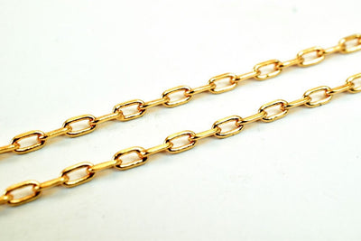 18K Pinky Gold Filled EP Chain Width 1.5mm Thickness 0.5mm Gold Filled finding for Gold Filled Jewelry Making Sold by Foot...