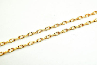 18K Pinky Gold Filled EP Chain Width 1.5mm Thickness 0.5mm Gold Filled finding for Gold Filled Jewelry Making Sold by Foot...