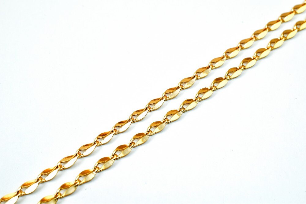 18K Pinky Gold Filled EP Chain Width 2.5mm Thickness 0.5mm Gold Filled findings for Gold Filled Jewelry Making Sold by Foo...