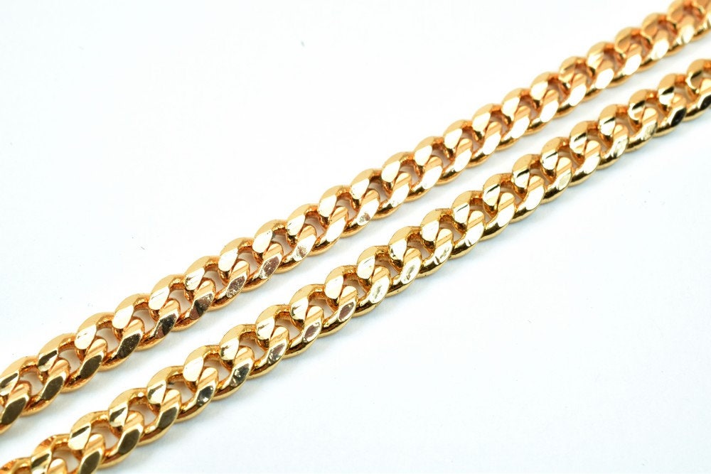 18K Pinky Gold Filled EP Chain Figaro Chain Width 5mm Thickness 2mm Gold Filled findings for Gold Filled Jewelry Making So...