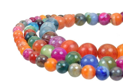 Multi Color Madagascar Agate Gemstone Round Beads 6mm/8mm/10mm Natural Stone Beads Healing stone chakra stones for Jewelry...