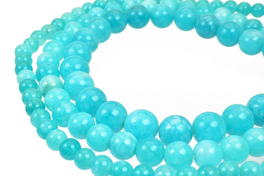 Turquoise Dead Agate Gemstone Round Stone Beads 6mm/8mm/10mm  Natural Healing Stone Chakra Stones For Jewelry Making jewel...