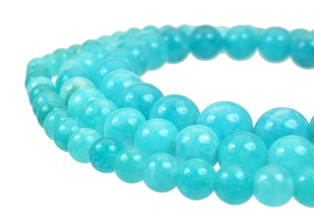 Turquoise Dead Agate Gemstone Round Stone Beads 6mm/8mm/10mm  Natural Healing Stone Chakra Stones For Jewelry Making jewel...