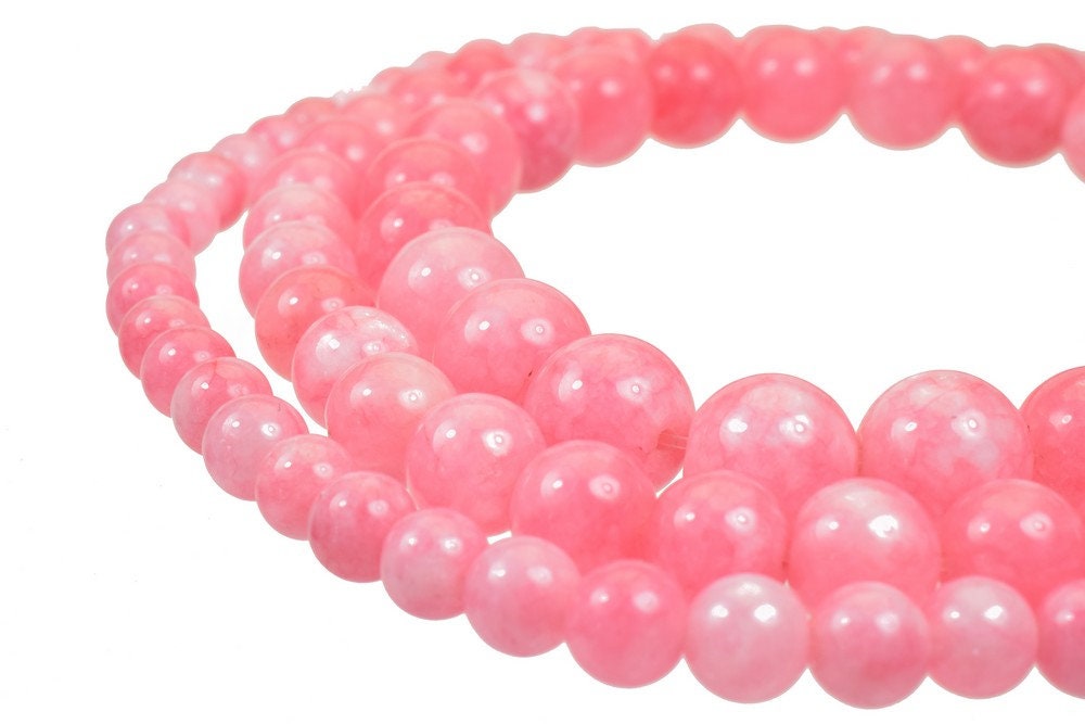 Pink Dead Agate Gemstone Round Stone Beads 6mm/8mm/10mm  Natural Healing Stone Chakra Stones For Jewelry Making jewelry ma...