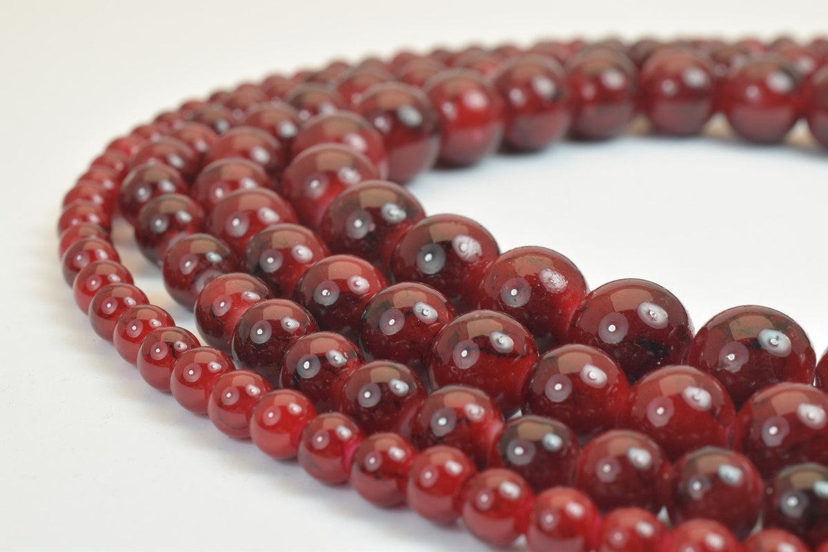 Glass Beads Round Beads Two Tone Red And Black 6mm/8mm/10mm/12mm Shine Round Beads For Jewelry Making Item# TTAD jewelry m...