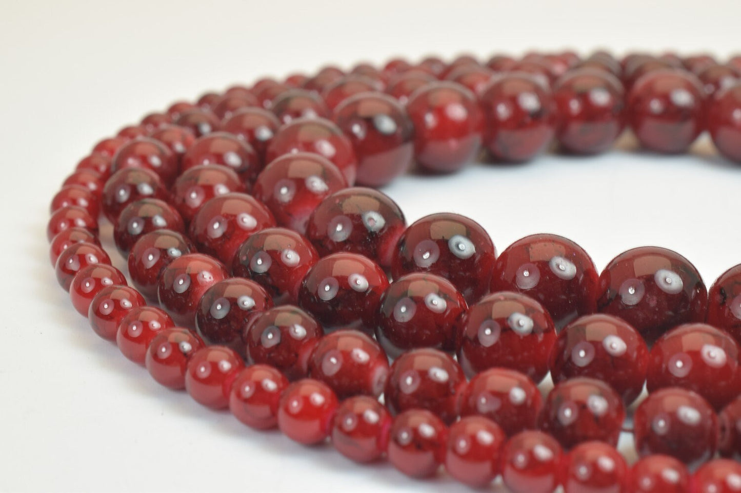 Glass Beads Round Beads Two Tone Red And Black 6mm/8mm/10mm/12mm Shine Round Beads For Jewelry Making Item# TTAD jewelry m...