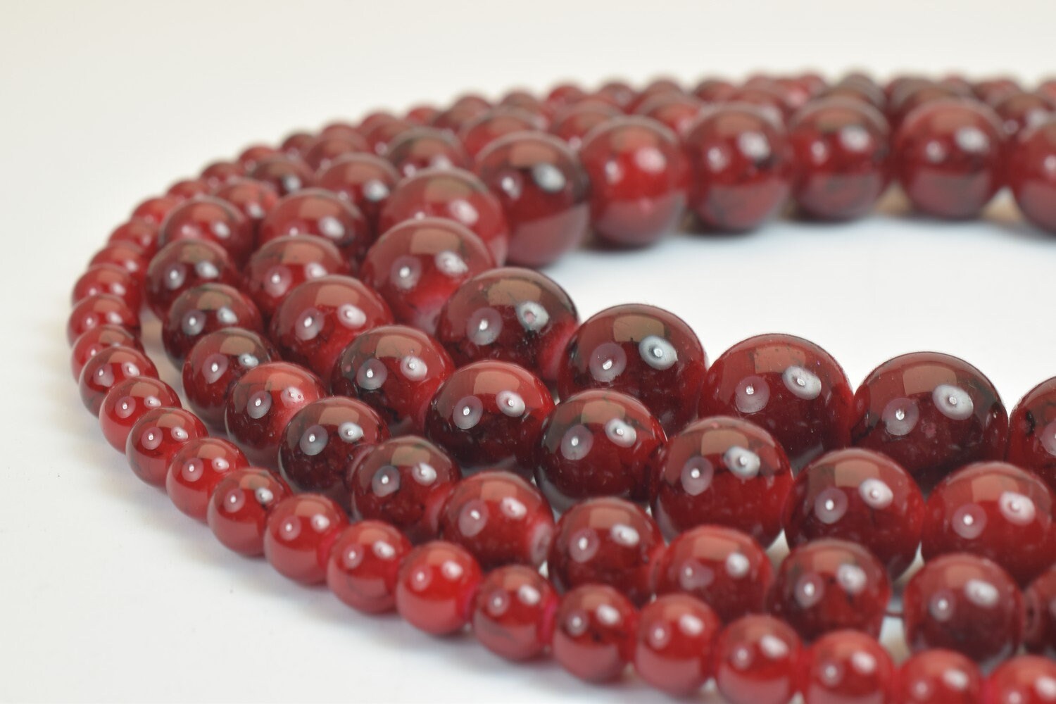 Glass Beads Round Beads Two Tone Red And Black 6mm/8mm/10mm/12mm Shine Round Beads For Jewelry Making Item# TTAD jewelry m...