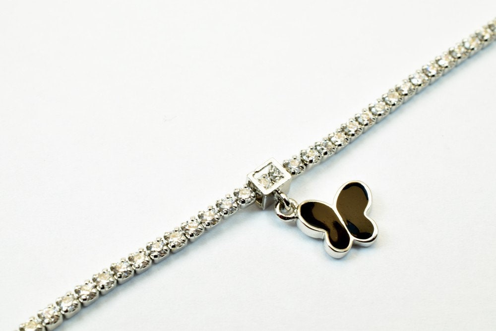 18K White Gold Filled Rhodium Chain Bracelet Adjustable Bracelet Jewelry Making Good for Holidays, Wedding Gift Item # BR9...