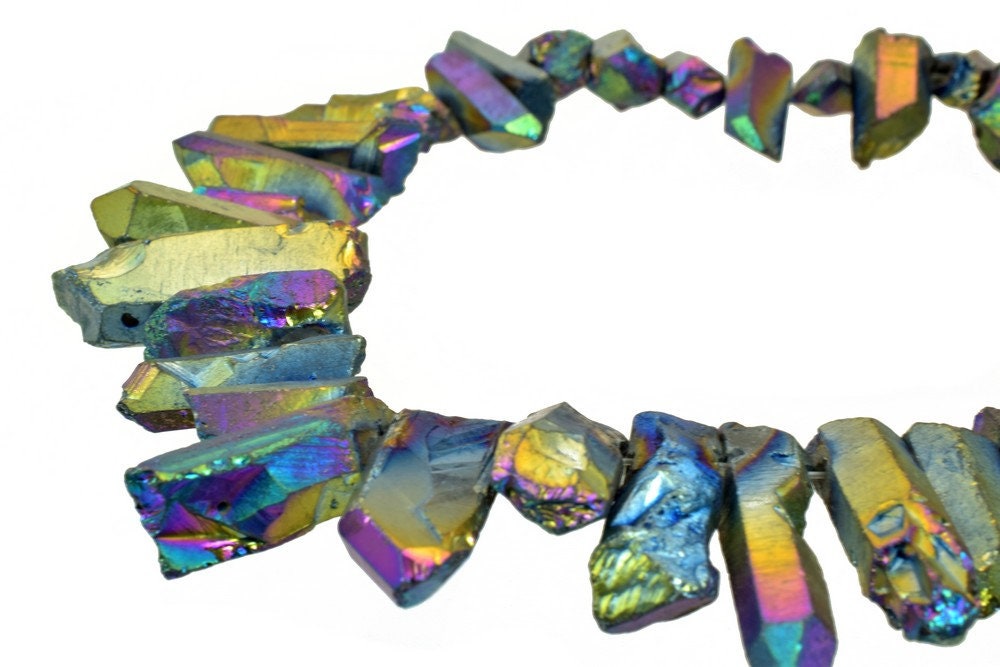 Metallic Matte Purple Goldy Quartz Gemstone Beads Mix Sizes Beads Natural healing stone chakra stones for Jewelry Making I...