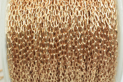 18K Pinky Gold Filled EP Chain Width 1.5mm Thickness 0.5mm Gold Filled finding for Gold Filled Jewelry Making Sold by Foot...