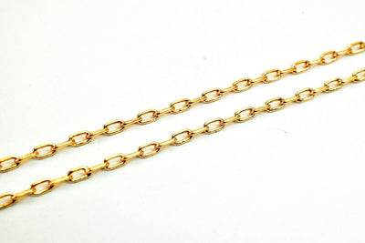 18K Pinky Gold Filled EP Chain Width 1.5mm Thickness 0.5mm Gold Filled finding for Gold Filled Jewelry Making Sold by Foot...
