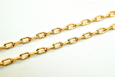 18K Pinky Gold Filled EP Chain Width 1.5mm Thickness 0.5mm Gold Filled finding for Gold Filled Jewelry Making Sold by Foot...