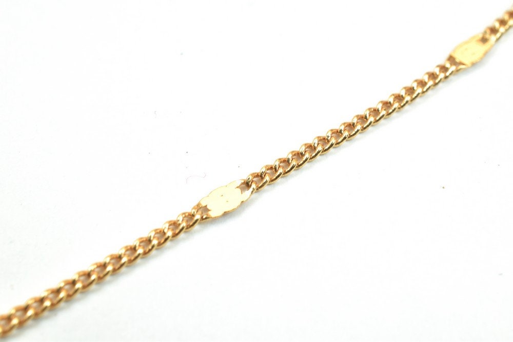 18K Pinky Gold Filled EP Cuban Link Chain/Scroll Chain Width 2mm Thickness 1mm Findings for Gold Filled Jewelry Making Sol...