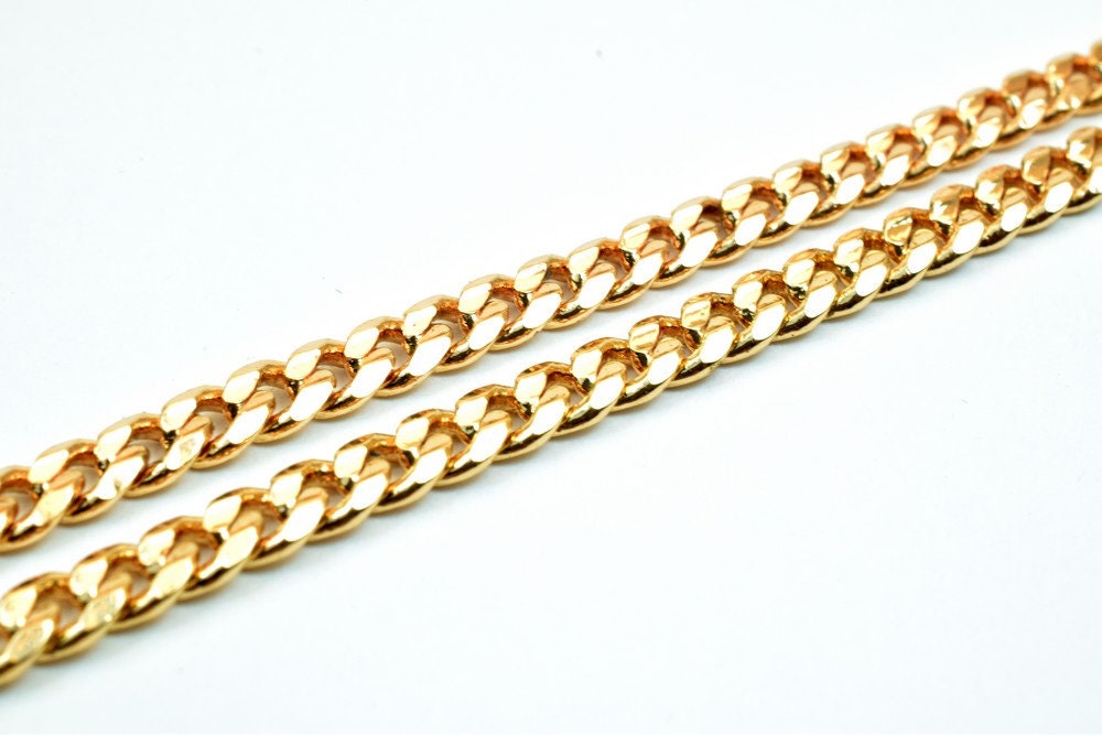 18K Pinky Gold Filled EP Chain Figaro Chain Width 5mm Thickness 2mm Gold Filled findings for Gold Filled Jewelry Making So...