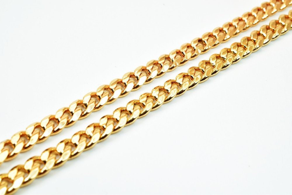 18K Pinky Gold Filled EP Chain Figaro Chain Width 5mm Thickness 2mm Gold Filled findings for Gold Filled Jewelry Making So...
