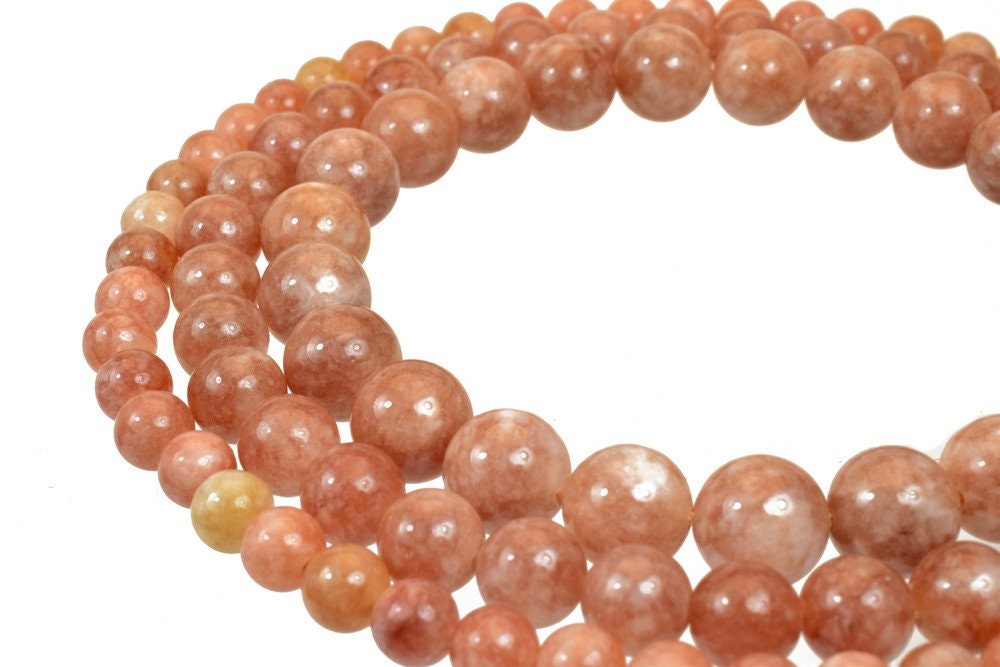 Peach Dead Agate Gemstone Round Stone Beads 6mm/8mm/10mm  Natural Healing Stone Chakra Stones For Jewelry Making jewelry m...