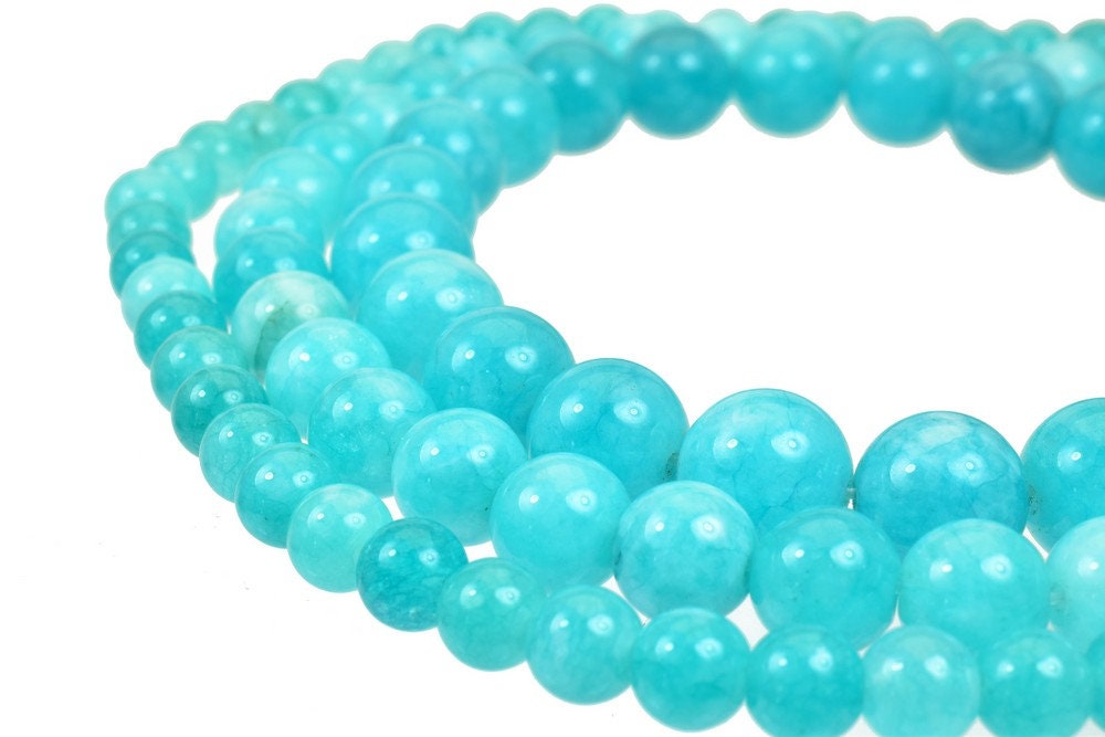 Turquoise Dead Agate Gemstone Round Stone Beads 6mm/8mm/10mm  Natural Healing Stone Chakra Stones For Jewelry Making jewel...