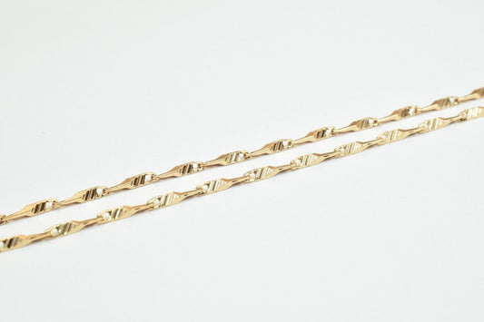 17 1/4" Inches Pinky 18K Gold Filled Bar Chain, Beading Crimpable Chain, 1mm Width, 18K Gold Filled Chain Findings For Jew...