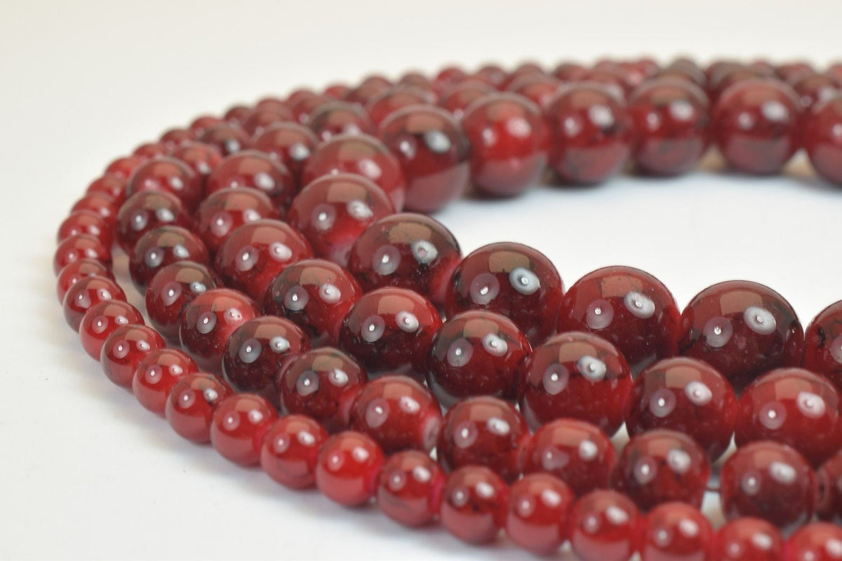 Glass Beads Round Beads Two Tone Red And Black 6mm/8mm/10mm/12mm Shine Round Beads For Jewelry Making Item# TTAD jewelry m...