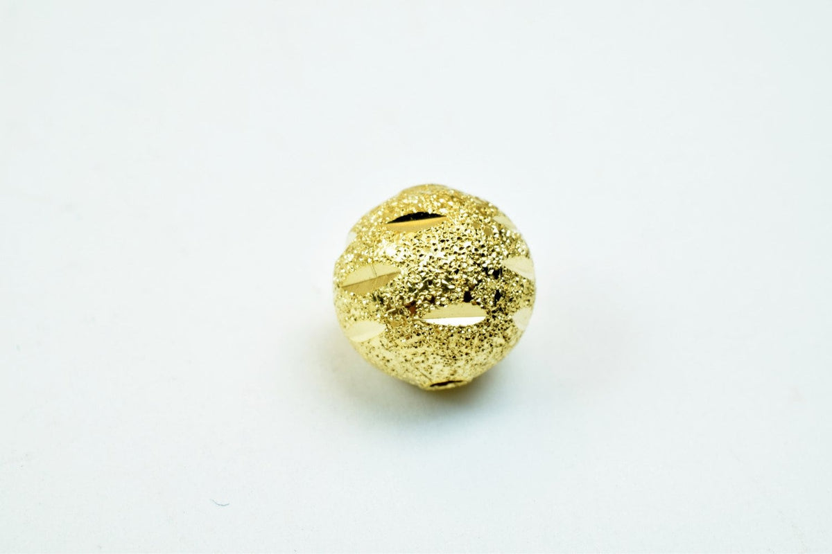 Gold Filled Alternative Beads - 10mm Diamond Cut Round EP Stardust - Tarnish Resistant Finish, Base, Ideal for Jewelry Crafting