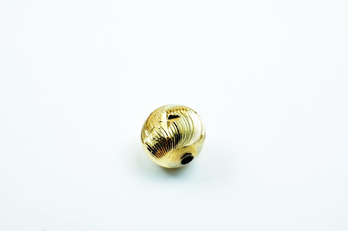 Gold Filled Alternative EP Stardust Diamond Cut Beads, Round Spacers 8mm-10mm (18K Gold Color, , Tarnish Resistant)