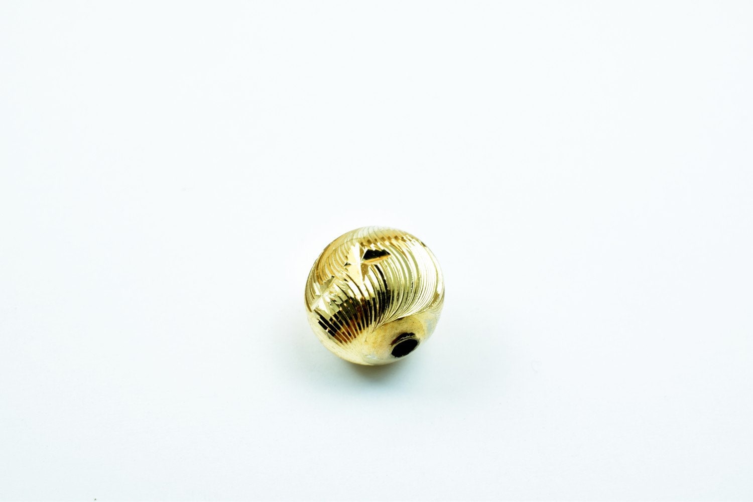 Gold Filled Alternative EP Stardust Diamond Cut Beads, Round Spacers 8mm-10mm (18K Gold Color, , Tarnish Resistant)