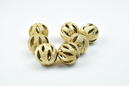18K Gold Filled Alternative Stardust Bead - Diamond Cut Round Spacer - Tarnish Resistant, , Jewelry Craft Supply