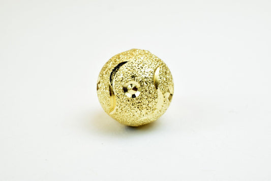 18K Gold Filled Alternative Stardust Round Beads, Diamond Cut Texture (12mm Size, Tarnish-Resistant, Jewelry Crafting Materials)