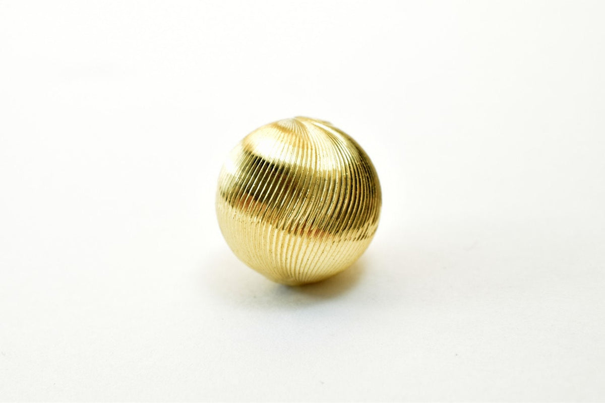 12mm 14K Gold Filled Alternative EP Diamond Cut Beads, Round Shape (Electroplated , Tarnish Resistant, Jewelry Crafting Supplies)