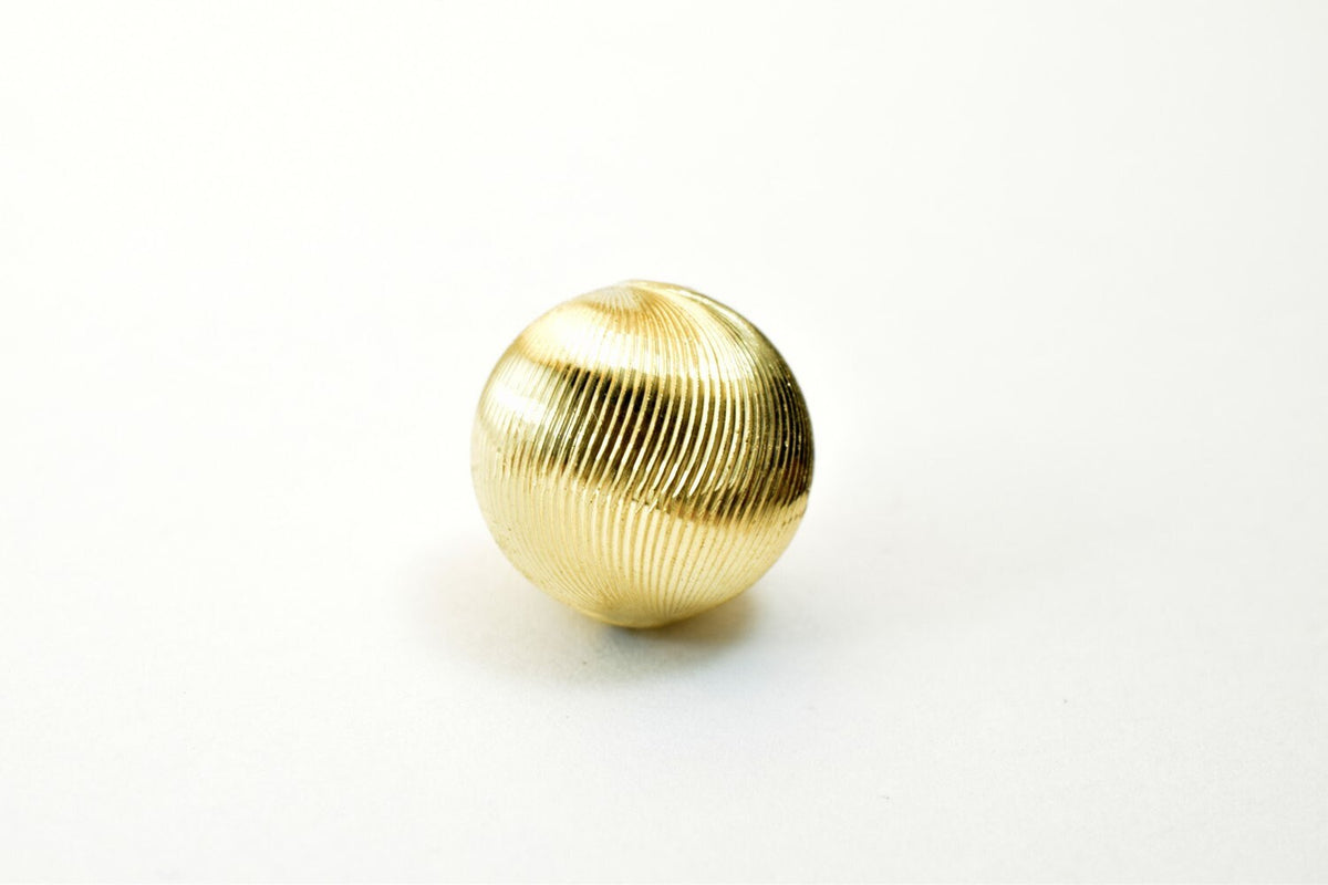 12mm 14K Gold Filled Alternative EP Diamond Cut Beads, Round Shape (Electroplated , Tarnish Resistant, Jewelry Crafting Supplies)
